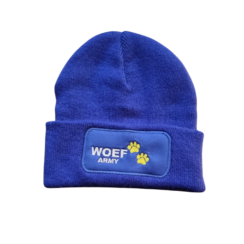Woef muts blauw